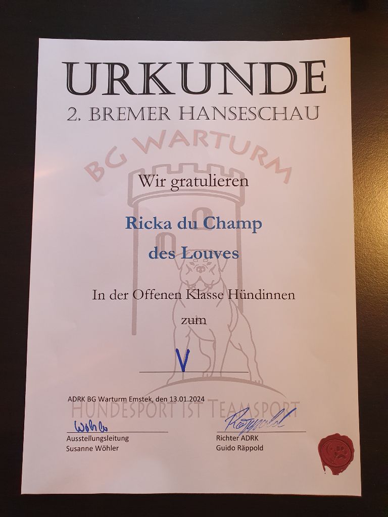 du champ des louves - R.E ADRK BG Warturm